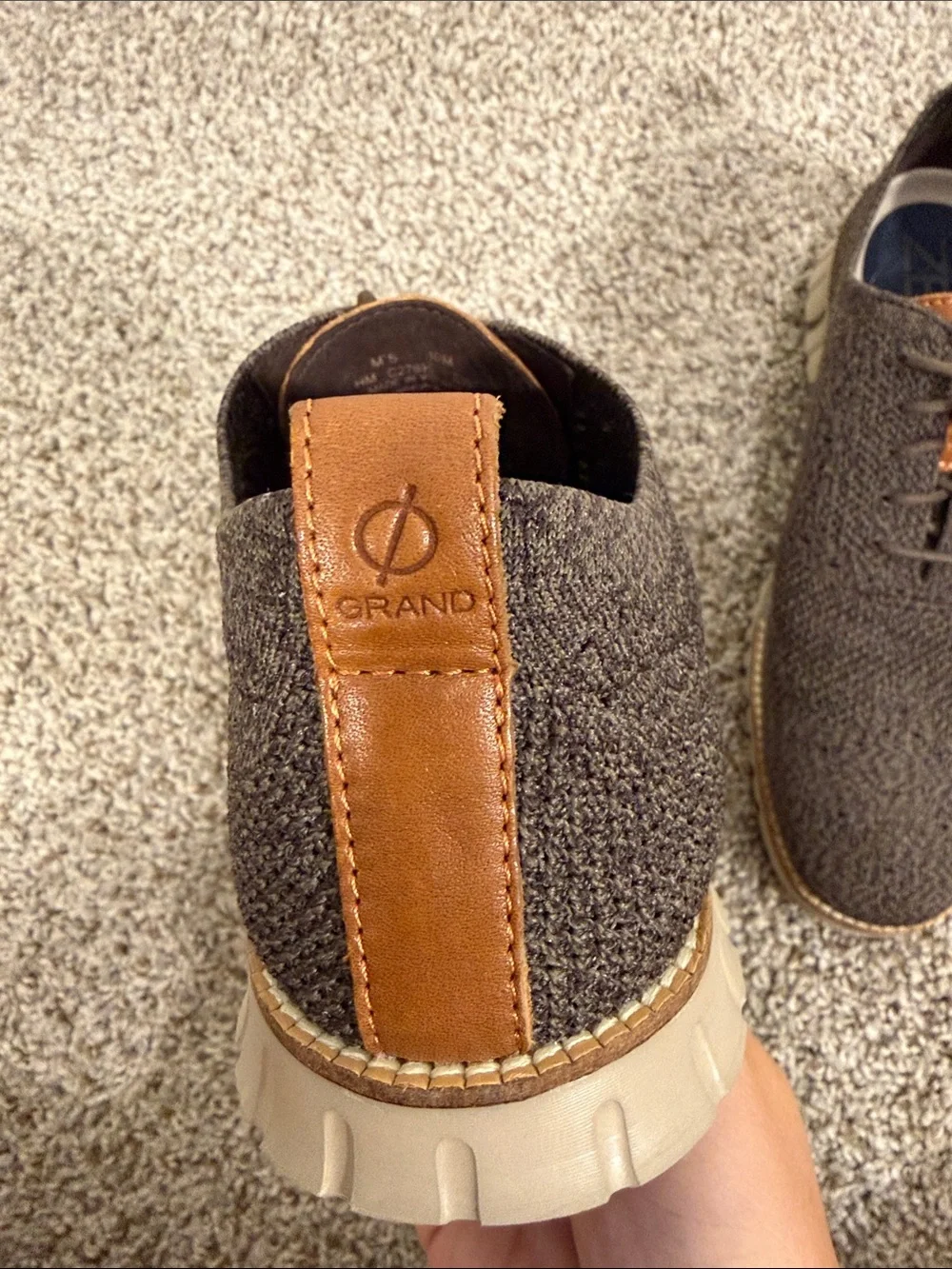 Cole Haan Brown Knit Lace-Up Oxfords